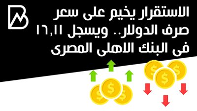 الاستقرار يخيم على سعر صرف الدولار .. ويسجل فى البنك الاهلى 16.11 جنيه 