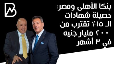 بنكا الأهلى ومصر: حصيلة شهادات الـ 15% تقترب من 200 مليار جنيه في 3 أشهر