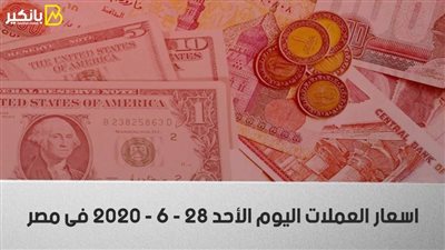 اسعار العملات اليوم الاحد 28 - 6 - 2020 فى مصر 