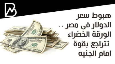 هبوط سعر الدولار فى مصر .. الورقة الخضراء تتراجع بقوة امام الجنيه 