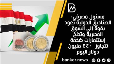 مسئول مصرفي: الصناديق الدولية تعود بقوة إلى السوق المصرية وتضخ  إستثمارات ضخمة تتجاوز  440 مليون دولار اليوم