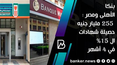 بنكا الأهلى ومصر : 255 مليار جنيه حصيلة شهادات ال 15% في 4 أشهر