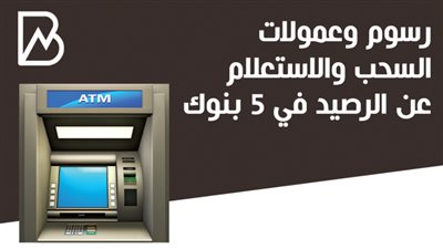 رسوم وعمولات السحب والاستعلام عن الرصيد في 5 بنوك | انفوجراف