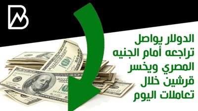 الدولار يواصل تراجعه أمام الجنيه المصري ويخسر قرشين خلال تعاملات اليوم