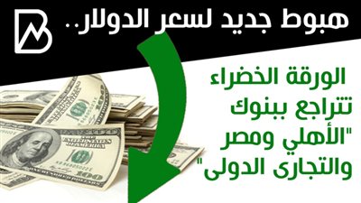 هبوط جديد لسعر الدولار.. الورقة الخضراء تتراجع ببنوك 