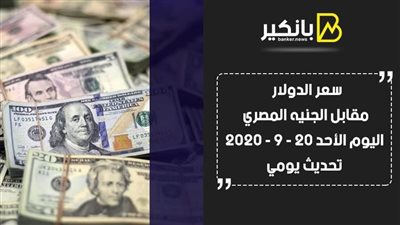 سعر الدولار مقابل الجنيه المصرى اليوم الاحد 20 – 9 – 2020 تحديث يومى 