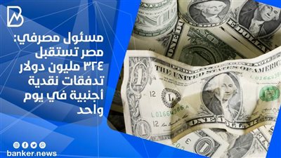 البنوك تتلقى 324 مليون دولار تدفقات نقد أجنبى في يوم واحد