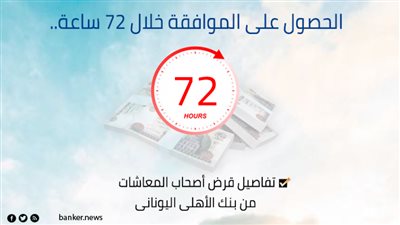  الحصول على الموافقة خلال 72 ساعة.. تفاصيل قرض أصحاب المعاشات من بنك الأهلى اليونانى