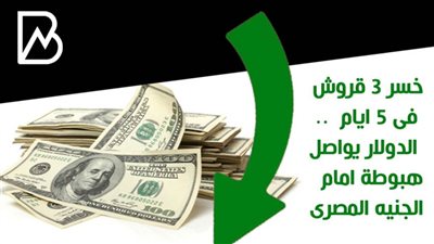 خسر 3 قروش فى 5 ايام  .. الدولار يواصل هبوطة امام الجنيه المصرى