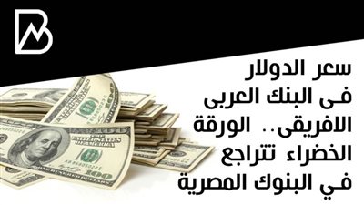  سعر الدولار فى البنك العربى الافريقى.. الورقة الخضراء تتراجع في البنوك المصرية