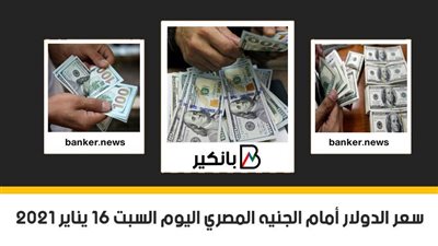 سعر الدولار أمام الجنيه المصري اليوم السبت 16 يناير 2021
