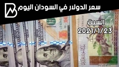 سعر صرف الدولار في السودان اليوم السبت 23 / 1 / 2021 