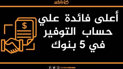 انفوجرافيك | أعلى فائدة  علي حساب التوفير في 5 بنوك  2021