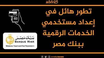 انفوجرافيك| تطور هائل في إعداد مستخدمي الخدمات الرقمية ببنك مصر