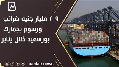 ٢,٩ مليار جنيه ضرائب ورسوم بجمارك بورسعيد خلال يناير