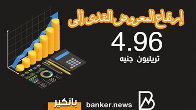 انفوجرافيك| إرتفاع المعروض النقدي إلى 4.96 تريليون جنيه