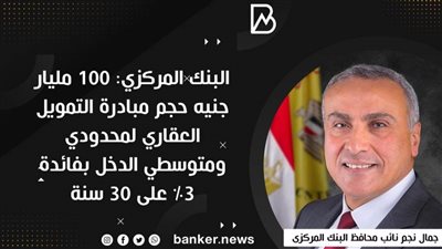 البنك المركزي: 100 مليار جنيه حجم مبادرة التمويل العقاري لمحدودي ومتوسطي الدخل بفائدة 3% على 30 سنة