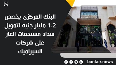 البنك المركزى يخصص 1.2 مليار جنيه لتمويل سداد مستحقات الغاز على شركات السيراميك