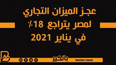 عجز الميزان التجاري لمصر يتراجع 18% في يناير 2021
