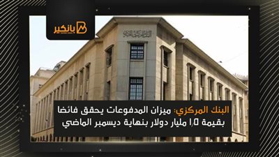 البنك المركزي: ميزان المدفوعات يحقق فائضا بقيمة 1.5 مليار دولار بنهاية ديسمبر الماضي