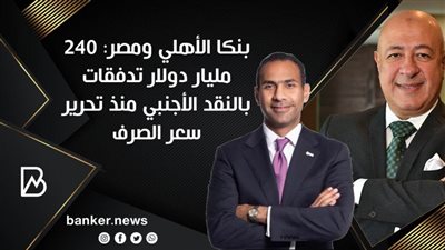 بنكا الأهلي ومصر: 240 مليار دولار تدفقات بالنقد الأجنبي منذ تحرير سعر الصرف
