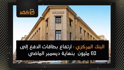 البنك المركزي : ارتفاع بطاقات الدفع إلى 45 مليون  بنهاية ديسمبر الماضي