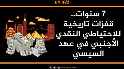 انفوجرافيك | 7 سنوات.. قفزات تاريخية للاحتياطي النقدي الأجنبي في عهد السيسي