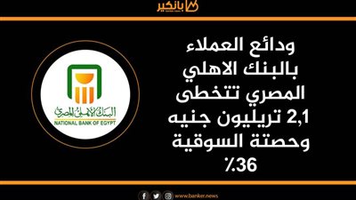 انفوجرافيك | ودائع العملاء بالبنك الاهلي المصري تتخطى 2,1 تريليون جنيه وحصتة السوقية 36%