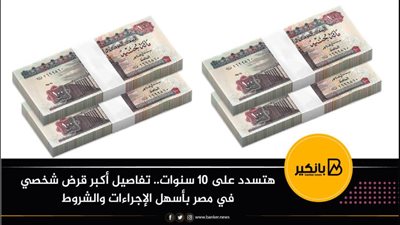 هتسدد على 10 سنوات.. تفاصيل أكبر قرض شخصي في مصر بأسهل الإجراءات والشروط
