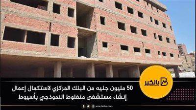 50 مليون جنيه من البنك المركزي لاستكمال أعمال إنشاء مستشفى منفلوط النموذجي بأسيوط