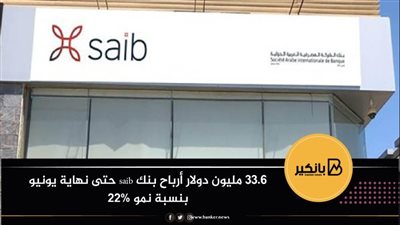 33.6 مليون دولار أرباح بنك saib حتى نهاية يونيو بنسبة نمو 22%