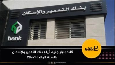 1.45 مليار جنيه أرباح بنك التعمير والإسكان بالسنة المالية 20-21