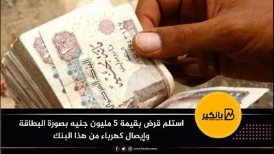استلم قرض بقيمة 5 مليون جنيه بصورة البطاقة وإيصال كهرباء من هذا البنك