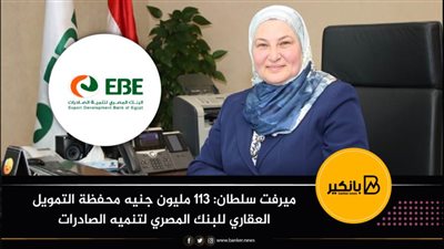 ميرفت سلطان: 113 مليون جنيه محفظة التمويل العقاري للبنك المصري لتنميه الصادرات