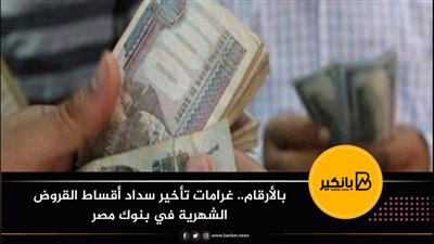 بالأرقام.. غرامات تأخير سداد أقساط القروض الشهرية في بنوك مصر