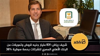 شريف رياض: 831 مليار جنيه قروض وتمويلات من البنك الأهلي المصري للشركات بحصة سوقية 36%