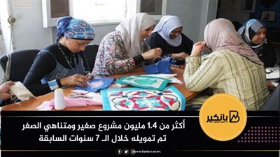 أكثر من 1.4 مليون مشروع صغير ومتناهي الصغر تم تمويله خلال الـ 7 سنوات السابقة