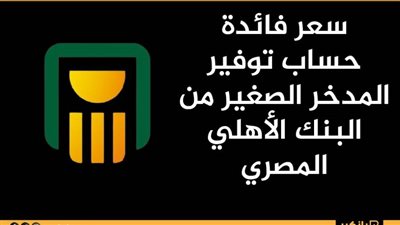 سعر فائدة حساب توفير المدخر الصغير من البنك الأهلي المصري