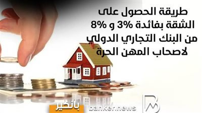 طريقة الحصول على الشقة بفائدة 3% و 8% من البنك التجاري الدولي لاصحاب المهن الحرة