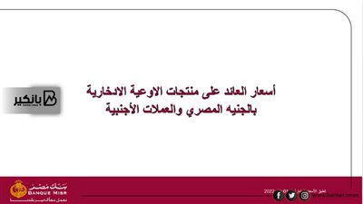 اسعار الفائدة الجديدة لحسابات التوفير وشهادات ادخار بنك مصر خلال يناير 2022