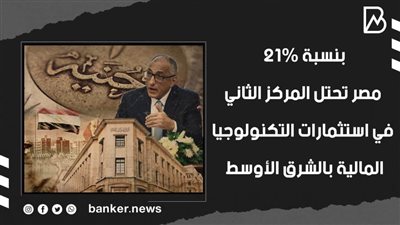 بنسبة 21%.. مصر تحتل المركز الثاني في استثمارات التكنولوجيا المالية بالشرق الأوسط (فيديوجراف) 