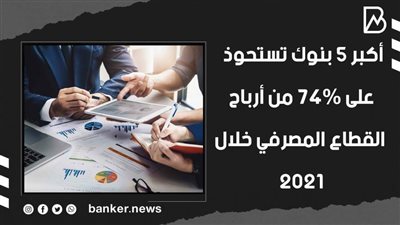 أكبر 5 بنوك تستحوذ على 74% من أرباح القطاع المصرفي خلال 2021 (فيديوجراف)