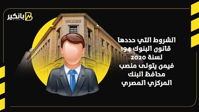 الشروط التي حددها قانون البنوك 194 لسنة 2021 في محافظ البنك المركزي | إنفوجراف