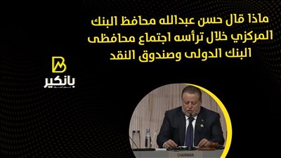 ماذا قال حسن عبدالله محافظ البنك المركزي خلال ترأسه اجتماع محافظى البنك الدولى وصندوق النقد