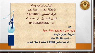 رواتب تبدأ من 2900 جنيه..وبدلات وحوافز: