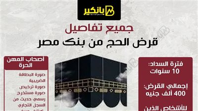 جميع تفاصيل قرض الحج من بنك مصر