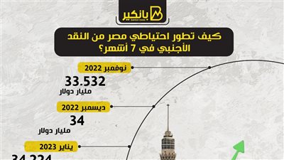 كيف تطور احتياطي مصر من النقد الأجنبي في 7 أشهر؟
