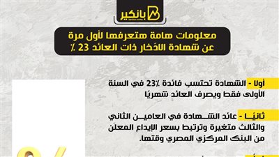 معلومات هامة هتعرفها لأول مرة عن شهادة الادّخار ذات العائد 23%