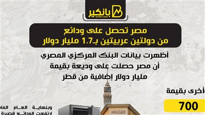 مصر تحصل على ودائع من دولتين عربيتين بـ1.7 مليار دولار