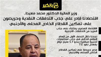 معيط:اقتصادنا قادر علي جذب التدفقات النقدية وحريصون على تمكين القطاع الخاص المحلى والأجنبي